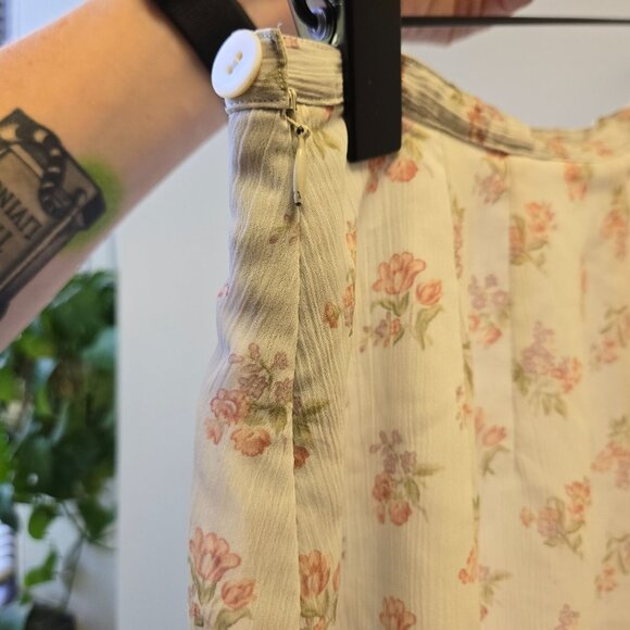 Vintage Summer Retro Floral Print High-Waisted Bermuda Flowy Shorts Culottes Whi - Picture 5 of 9